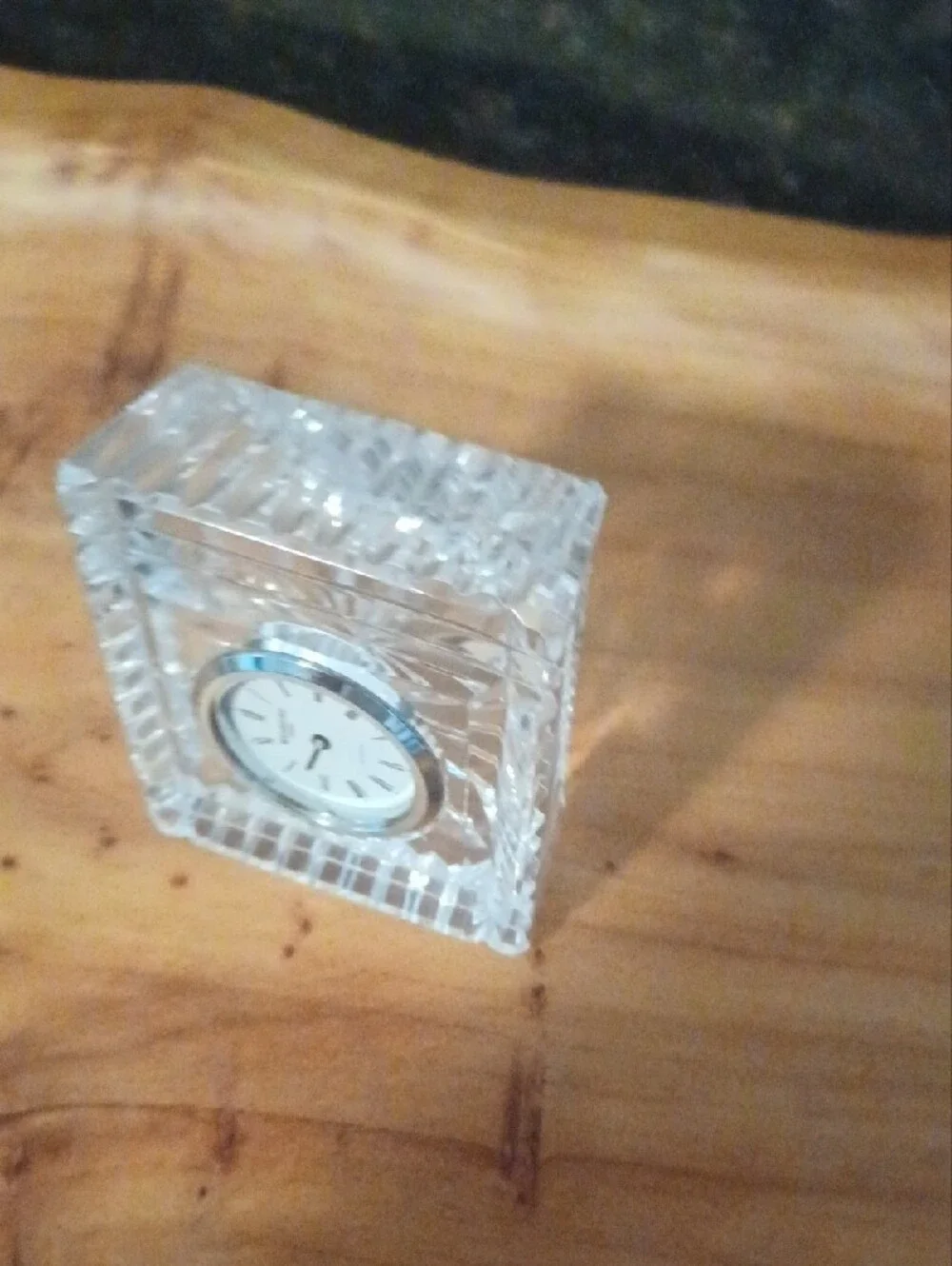 Waterford Clear Crystal Faceted Desk Clock